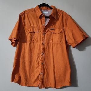 Columbia Men's Orange Fishing Shirt Size Large Outdoor Camping